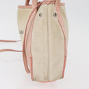BALENCIAGA Navy Cabas S Tote Bag Canvas Leather Beige Silver 390346 Auth BA13276-3