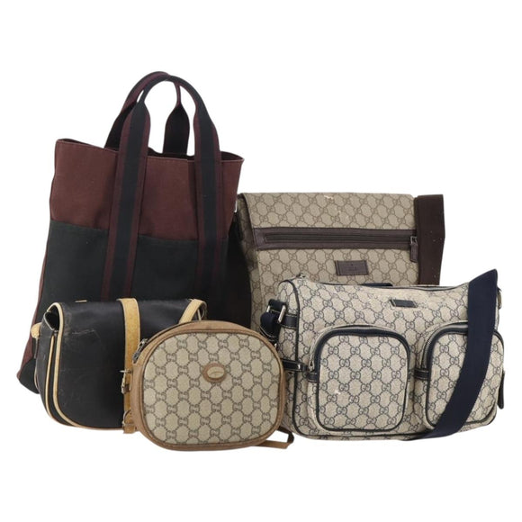 GUCCI Celine Hermes GG Supreme GG Plus Supreme Tas PVC Canvas 5 Set Auth BA13278
