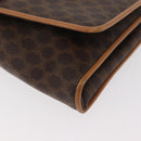 CELINE Macadam Canvas Shoulder Bag PVC Leather Brown Gold Auth BA13279-11