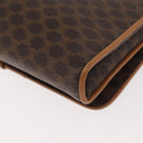 CELINE Macadam Canvas Shoulder Bag PVC Leather Brown Gold Auth BA13279-13