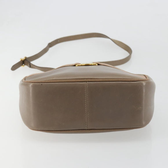 Salvatore Ferragamo Vala Shoulder Bag Leather Beige Gold Auth BA13281