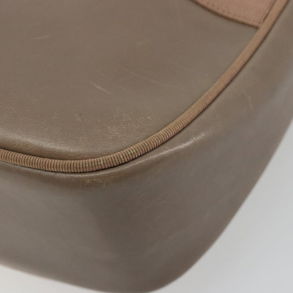 Salvatore Ferragamo Vala Shoulder Bag Leather Beige Gold Auth BA13281