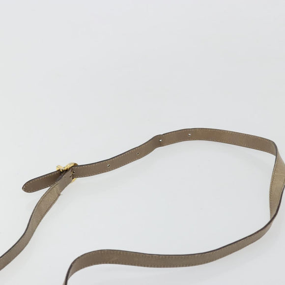 Salvatore Ferragamo Vala Shoulder Bag Leather Beige Gold Auth BA13281