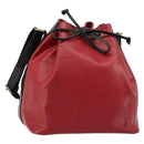 LOUIS VUITTON Epi Petit Noe Bag Bicolor Black Red M44172 LV Auth BA13282-1