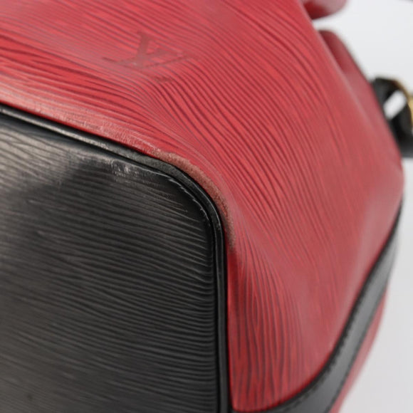 LOUIS VUITTON Epi Petit Noe Bag Bicolor Black Red M44172 LV Auth BA13282