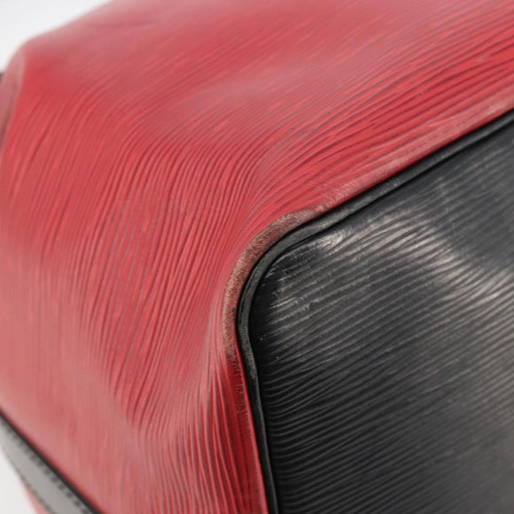 LOUIS VUITTON Epi Petit Noe Bag Bicolor Black Red M44172 LV Auth BA13282