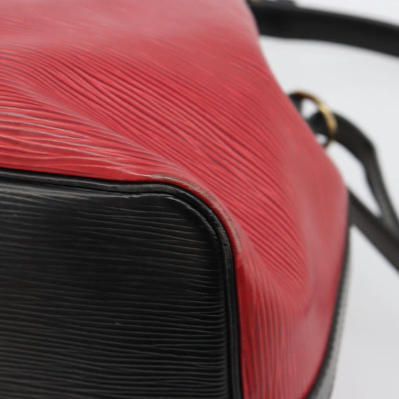 LOUIS VUITTON Epi Petit Noe Bag Bicolor Black Red M44172 LV Auth BA13282