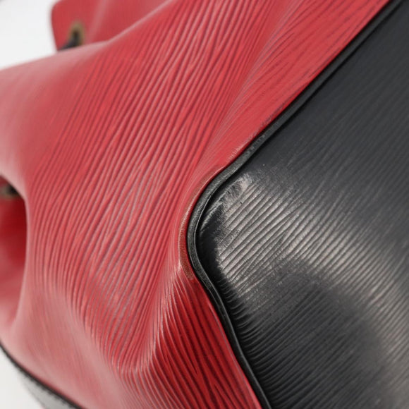 LOUIS VUITTON Epi Petit Noe Bag Bicolor Black Red M44172 LV Auth BA13282