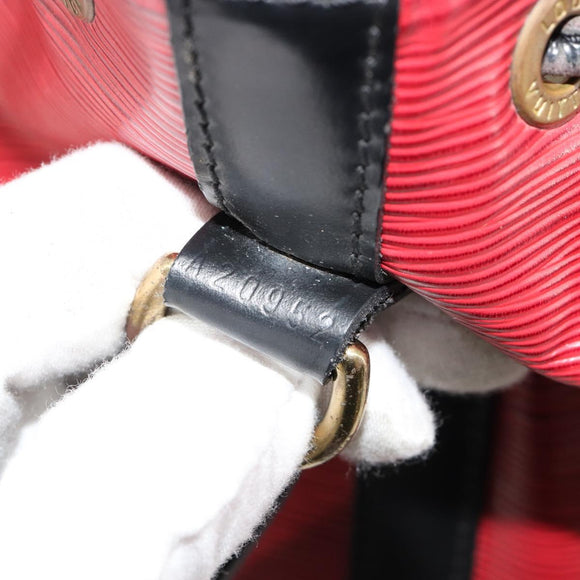 LOUIS VUITTON Epi Petit Noe Bag Bicolor Black Red M44172 LV Auth BA13282
