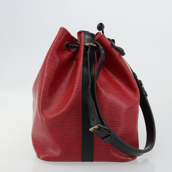 LOUIS VUITTON Epi Petit Noe Bag Bicolor Black Red M44172 LV Auth BA13282