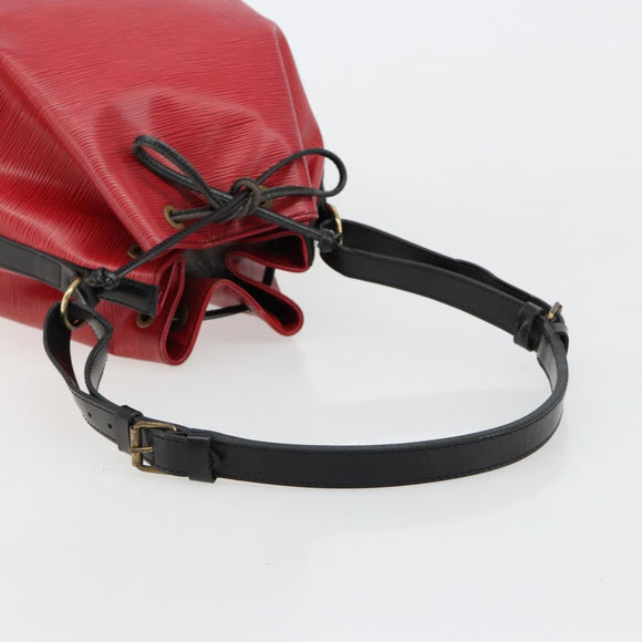 LOUIS VUITTON Epi Petit Noe Bag Bicolor Black Red M44172 LV Auth BA13282