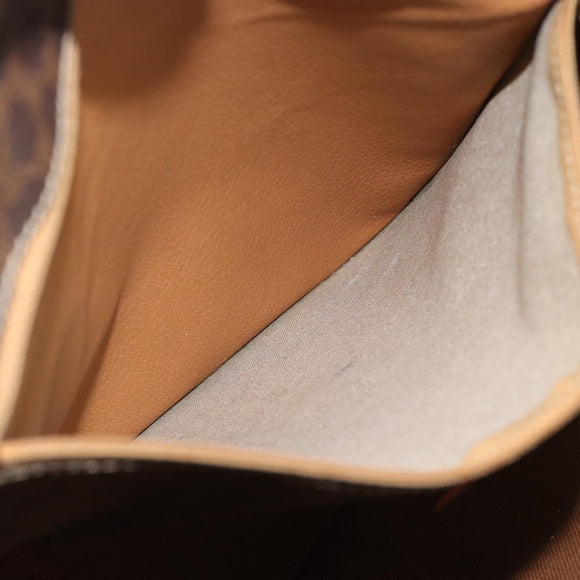 CELINE Macadam Canvas Tote Bag PVC Leather Brown Gold Auth BA13283