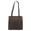 CELINE Macadam Canvas Tote Bag PVC Leather Brown Gold Auth BA13283-13