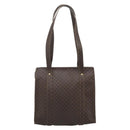 CELINE Macadam Canvas Tote Bag PVC Leather Brown Gold Auth BA13283-2