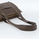 CELINE Macadam Canvas Tote Bag PVC Leather Brown Gold Auth BA13283-7