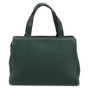 Burberrys Hand Bag Leather Green Gold Auth BA13284-2