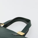 Burberrys Hand Bag Leather Green Gold Auth BA13284-8