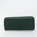 Burberrys Hand Bag Leather Green Gold Auth BA13284-5