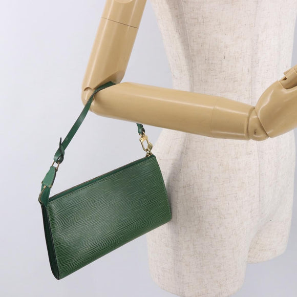 LOUIS VUITTON Epi Pochette Accessoires Pouch Green M52984 LV Auth BA13285