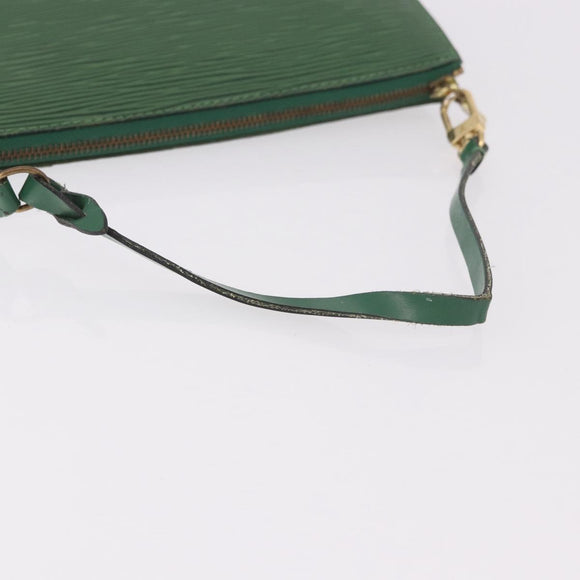 LOUIS VUITTON Epi Pochette Accessoires Pouch Green M52984 LV Auth BA13285