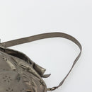Salvatore Ferragamo Gancini Hand Bag Leather 2way Gold Silver Auth BA13286-14