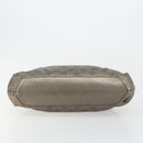 Salvatore Ferragamo Gancini Hand Bag Leather 2way Gold Silver Auth BA13286-5