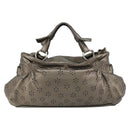 Salvatore Ferragamo Gancini Hand Bag Leather 2way Gold Silver Auth BA13286-2