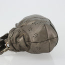 Salvatore Ferragamo Gancini Hand Bag Leather 2way Gold Silver Auth BA13286-4