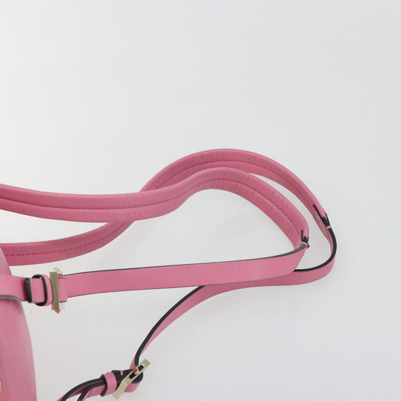 VALENTINO Studs Rugzak Leer Roze Goud Auth BA13289A