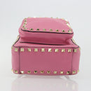 VALENTINO Studs Rugzak Leer Roze Goud Auth BA13289A-5