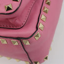 VALENTINO Studs Rugzak Leer Roze Goud Auth BA13289A-10