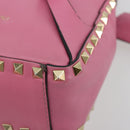 VALENTINO Studs Rugzak Leer Roze Goud Auth BA13289A-16