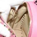 VALENTINO Studs Rugzak Leer Roze Goud Auth BA13289A-23