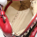 VALENTINO Studs Backpack Leather Red Gold Auth BA13290-11