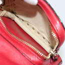 VALENTINO Studs Backpack Leather Red Gold Auth BA13290-24