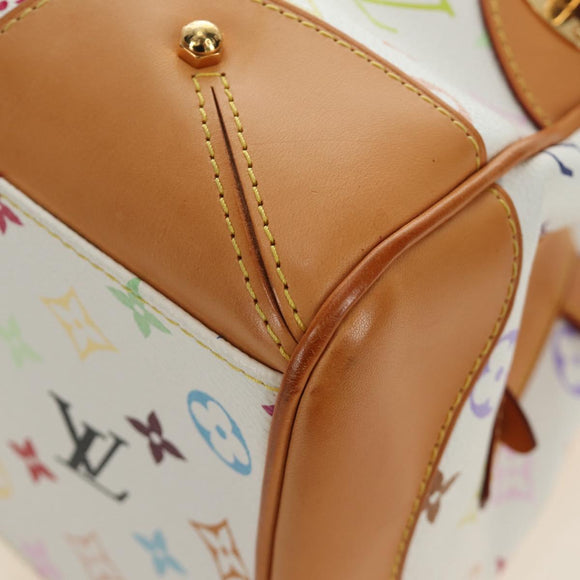 LOUIS VUITTON Monogram Multicolore Claudia Handtasche Weiß M40193 Auth BA13291SAV