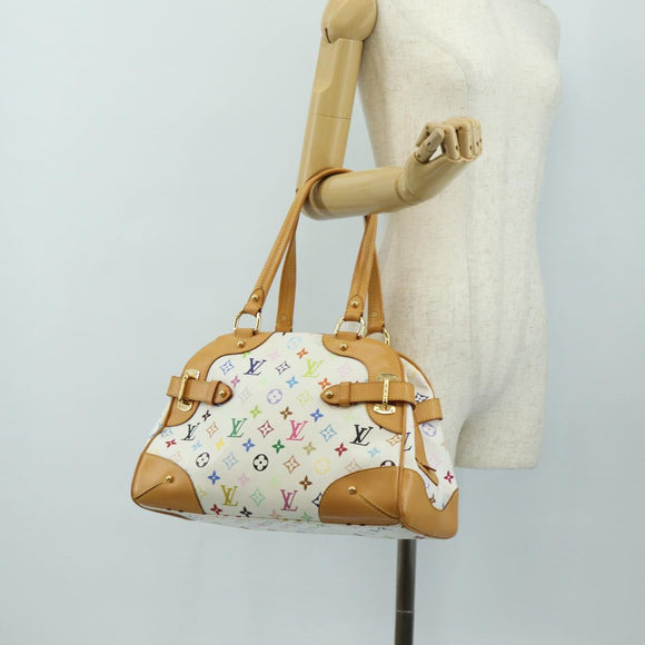 LOUIS VUITTON Monogram Multicolore Claudia Handtasche Weiß M40193 Auth BA13291SAV