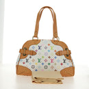 LOUIS VUITTON Monogram Multicolore Claudia Handtasche Weiß M40193 Auth BA13291SAV-12