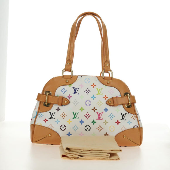 LOUIS VUITTON Monogram Multicolore Claudia Handtasche Weiß M40193 Auth BA13291SAV