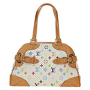 LOUIS VUITTON Monogram Multicolore Claudia Handtasche Weiß M40193 Auth BA13291SAV-13