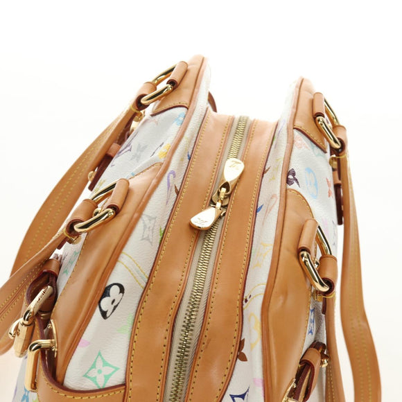 LOUIS VUITTON Monogram Multicolore Claudia Handtasche Weiß M40193 Auth BA13291SAV