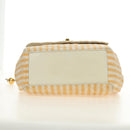 CHANEL Matelasse Ketten-Schultertasche Canvas Beige Gold CC Auth BA13294M-8