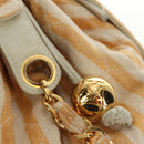 CHANEL Matelasse Ketten-Schultertasche Canvas Beige Gold CC Auth BA13294M-22