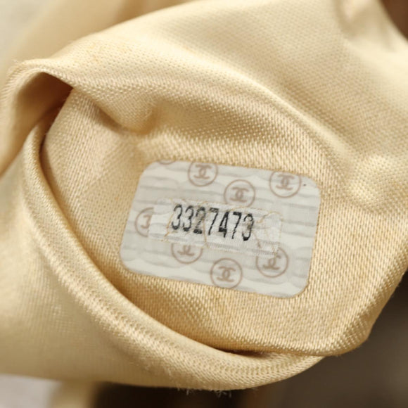 CHANEL Matelasse Ketten-Schultertasche Canvas Beige Gold CC Auth BA13294M