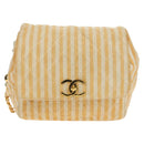 CHANEL Matelasse Ketten-Schultertasche Canvas Beige Gold CC Auth BA13294M-13