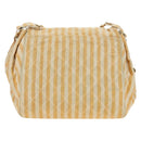 CHANEL Matelasse Ketten-Schultertasche Canvas Beige Gold CC Auth BA13294M-2