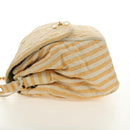 CHANEL Matelasse Ketten-Schultertasche Canvas Beige Gold CC Auth BA13294M-4