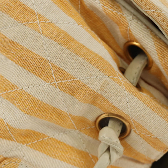 CHANEL Matelasse Ketten-Schultertasche Canvas Beige Gold CC Auth BA13294M