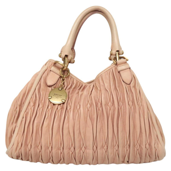 BALLY Tote Bag Leather Pink Auth BA1330