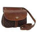 CELINE Macadam Canvas Shoulder Bag PVC Leather Brown Gold Auth BA13301-1